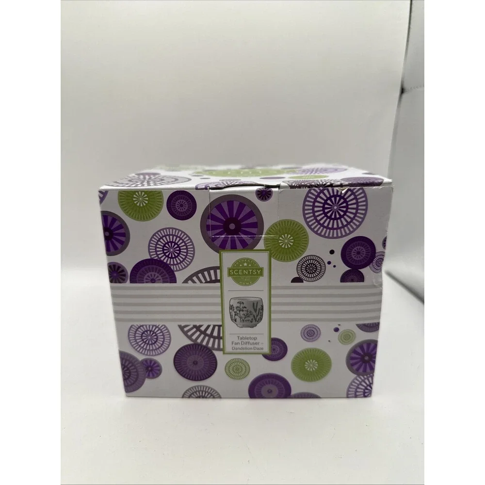 Scentsy Tabletop Fan Diffuser Dandelion Daze Ceramic Floral Garden Theme New